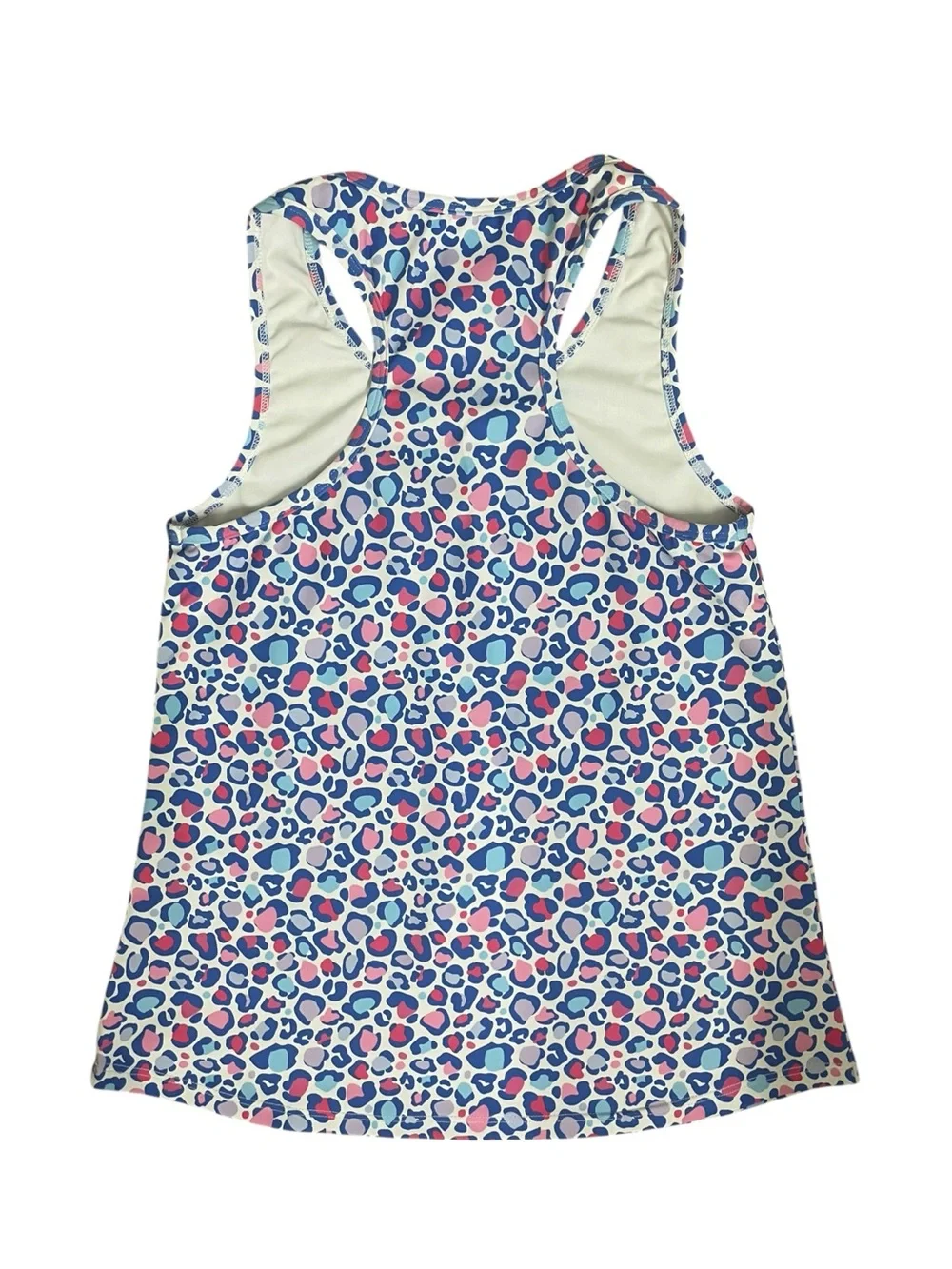 Azarhia Girls YL 10/12 Colorful Neon Leopard Print Tankini Swimsuit Top ONLY